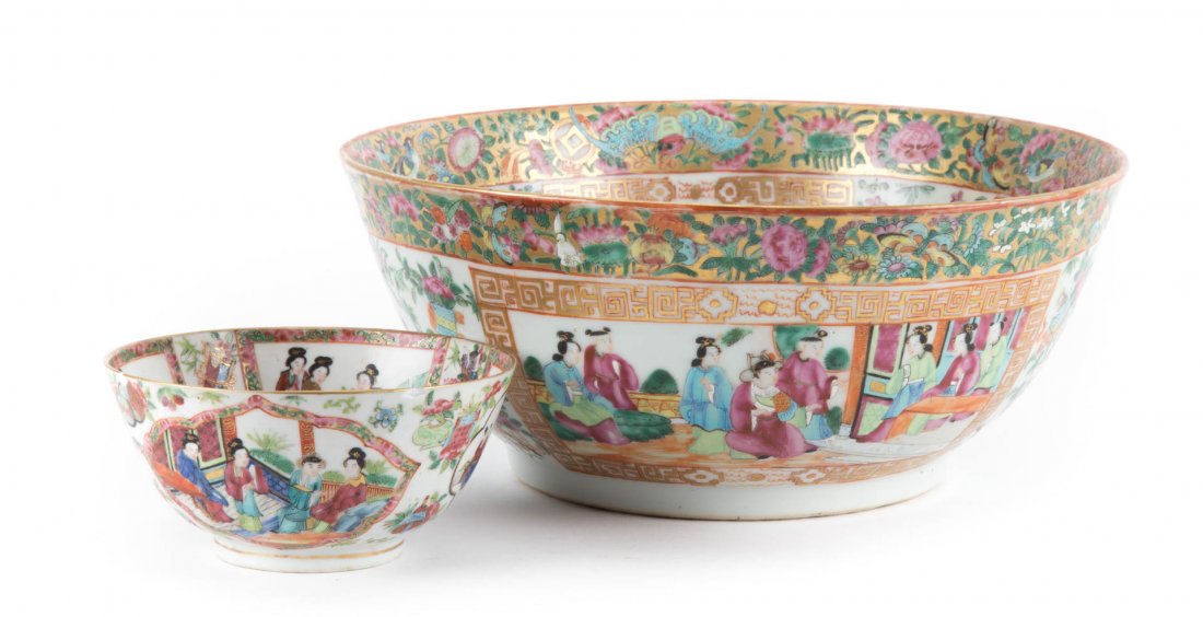 Chinese Export Rose Mandarin bowl (1 of 6)