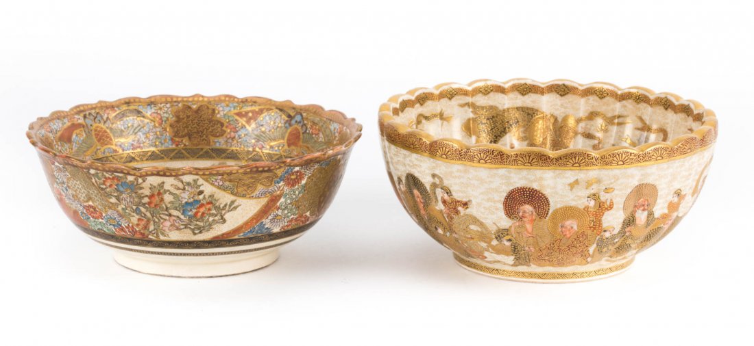 Two Japanese Satsuma earthenware bowls (1 of 4)