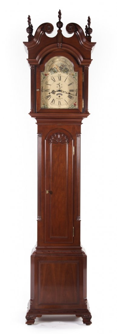 Chippendale style mahogany tall-case clock (1 of 6)