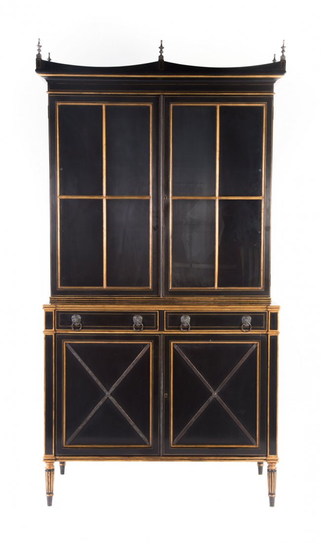 Regency style ebonized bookcase (1 of 5)