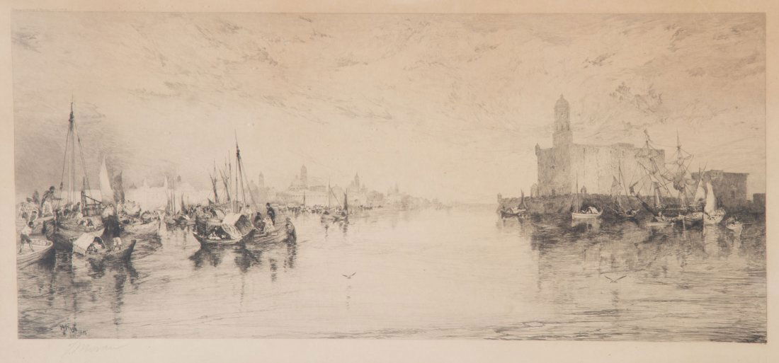 Thomas Moran. "The Harbor of Vera Cruz, Mexico" (1 of 4)