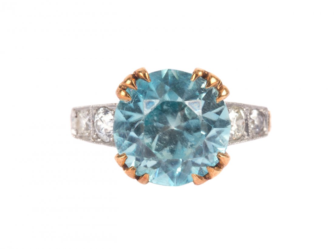 A Lady's Art Deco Blue Zircon Ring (1 of 4)