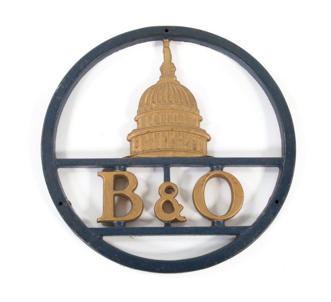 Baltimore & Ohio Railroad cast iron train plaque (1 of 3)