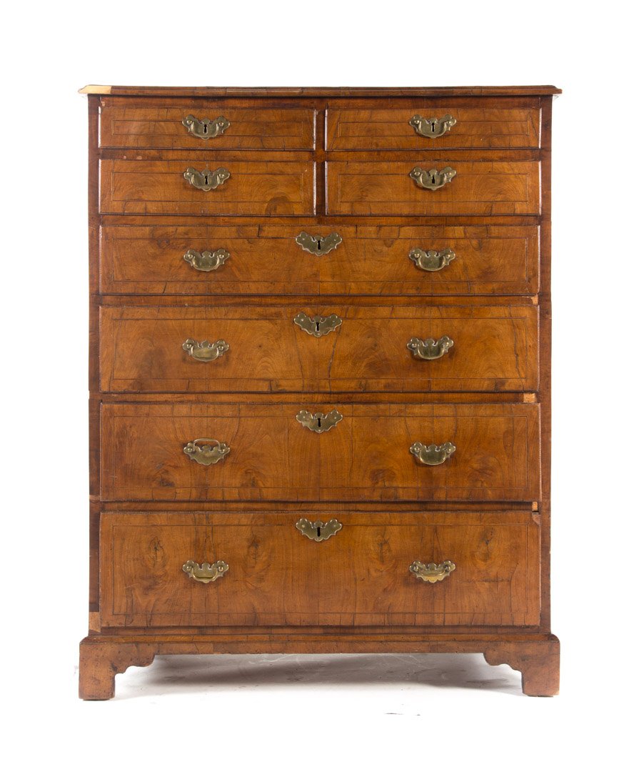 George II walnut chest on chest (1 of 4)