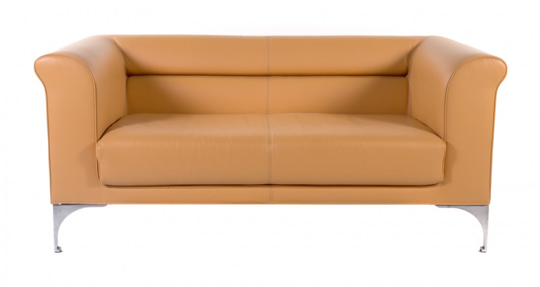 Roche Bobois contemporary leather settee (1 of 6)