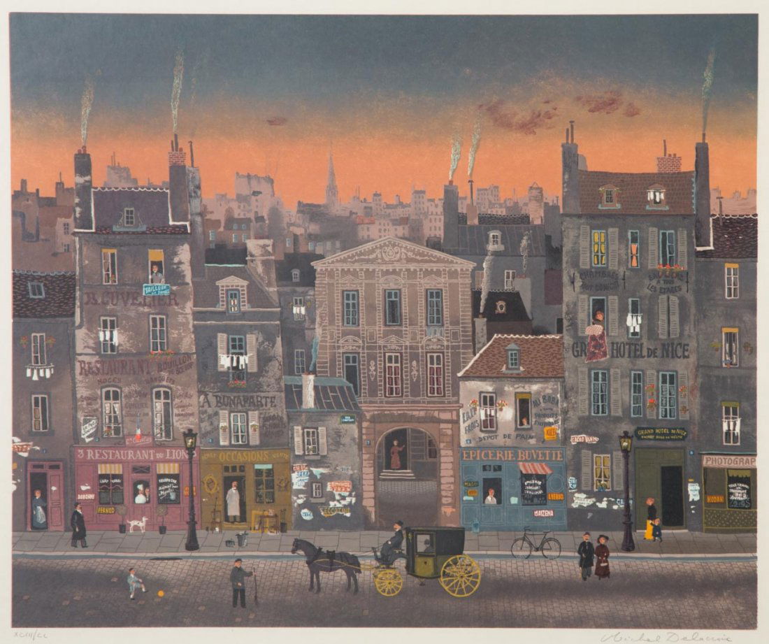 Michel Delacroix. "Crepscule," color lithograph (1 of 4)