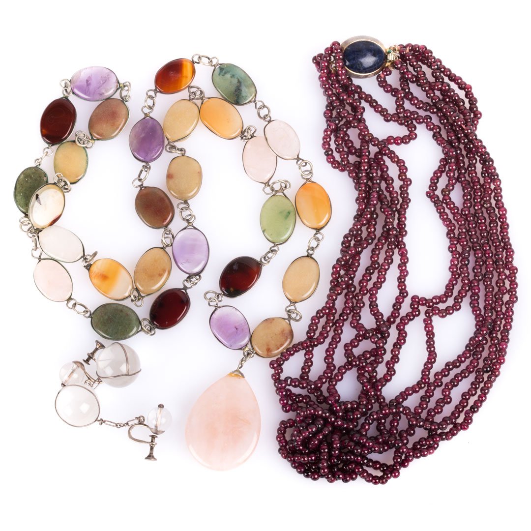 Two Necklaces and a Pair of Rock Crystal Earrings (1 of 3)