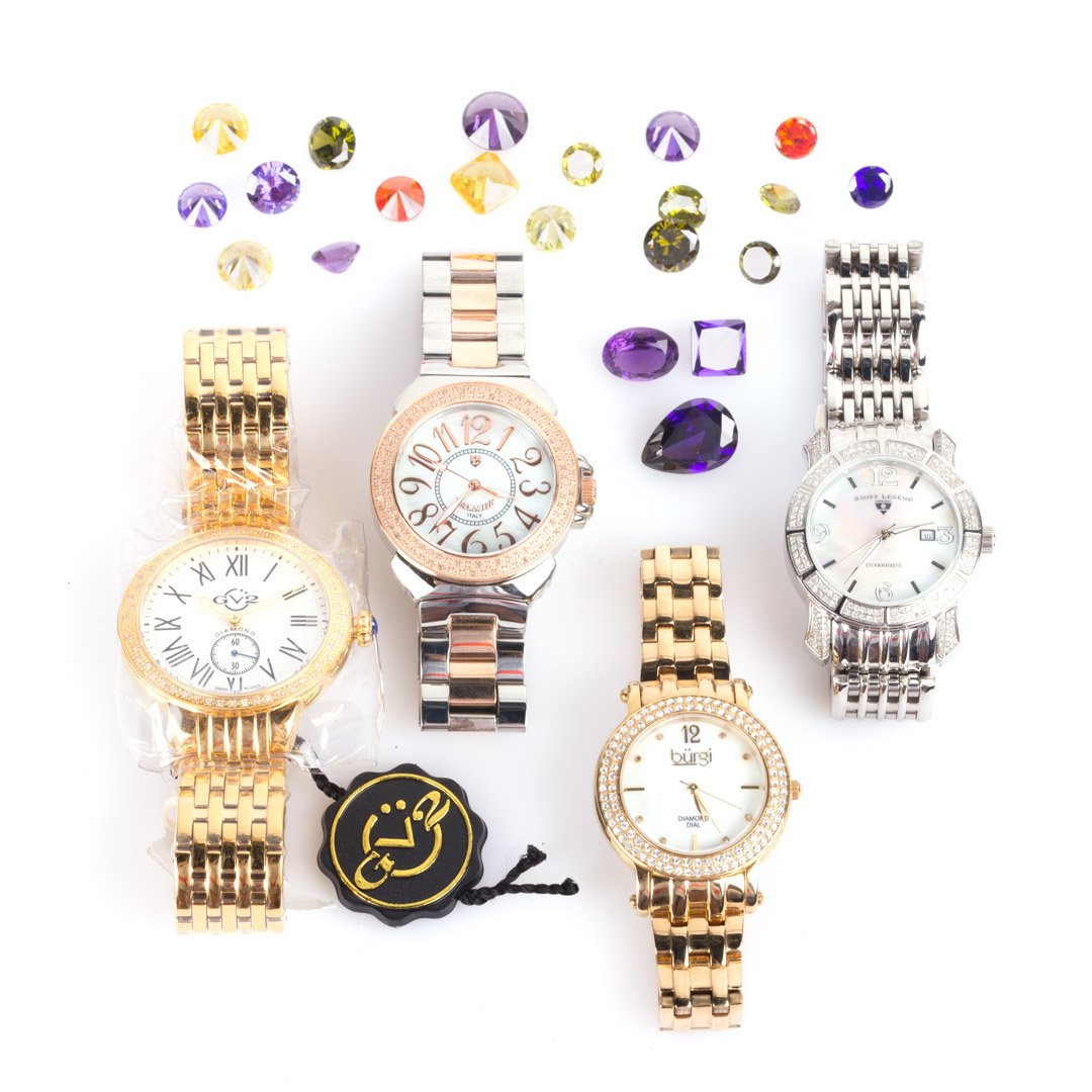 Five Lady's Fashion Watches with Loose Gemstones (1 of 9)