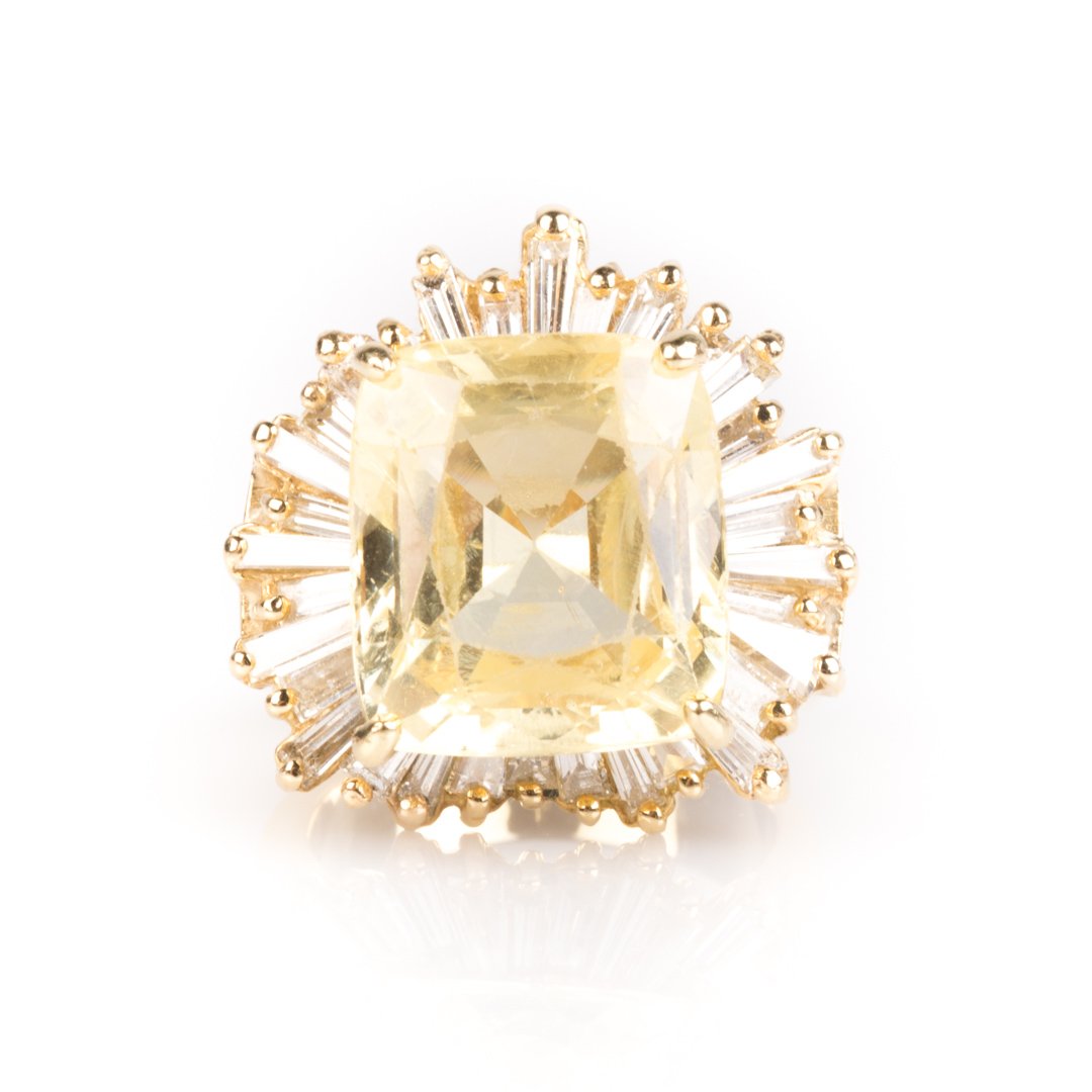 A Lady's Yellow Sapphire and Diamond Ring (1 of 5)