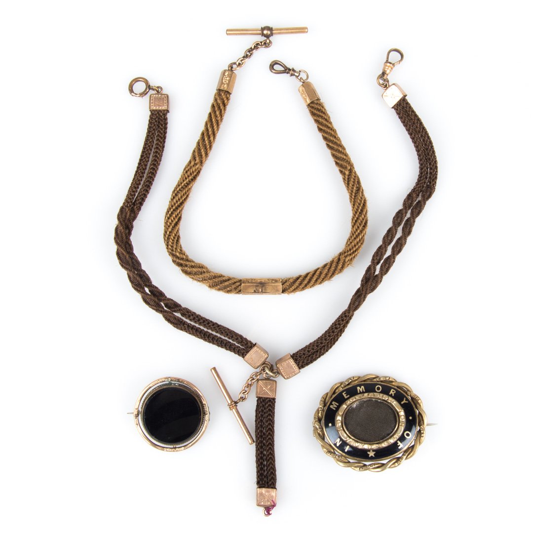 An Assortment of Mourning Bracelets & Brooches (1 of 5)