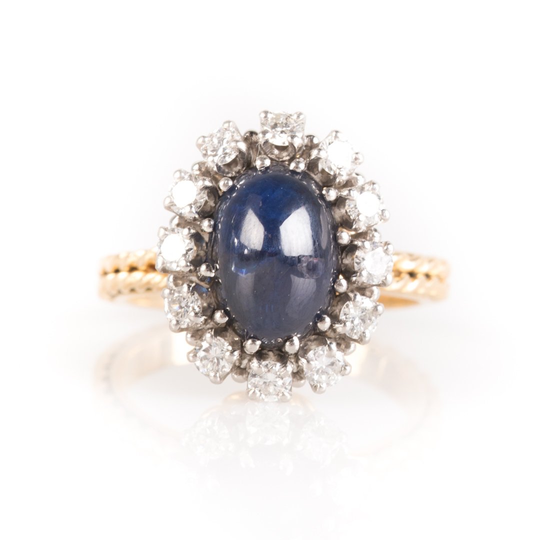 A 18K Gold Sapphire and Diamond Ring (1 of 5)