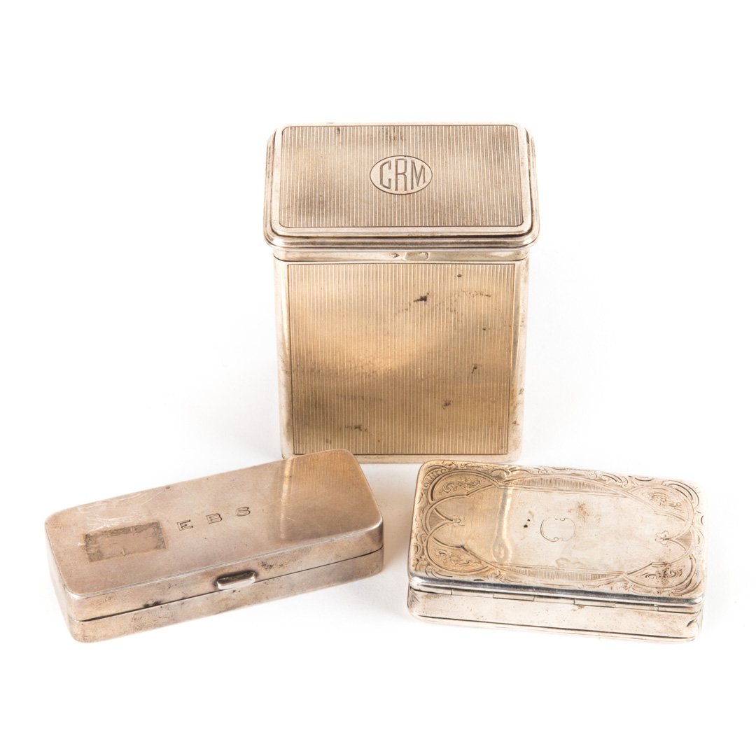 A trio of French and American silver boxes (1 of 3)