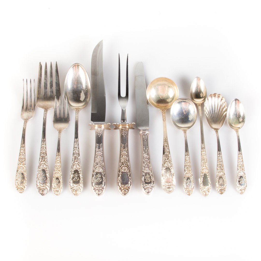 Kirk "Rose" sterling silver 72-piece flatware (1 of 3)