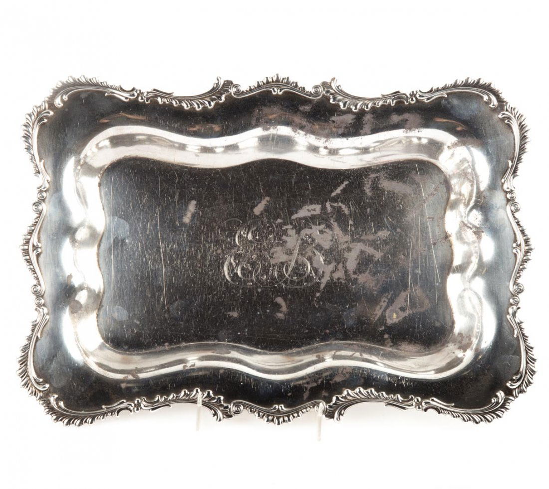 Sterling silver curved rectangular dish (1 of 4)