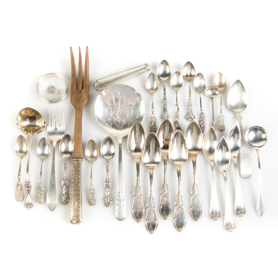 A collection of sterling & coin silver flatware (1 of 6)