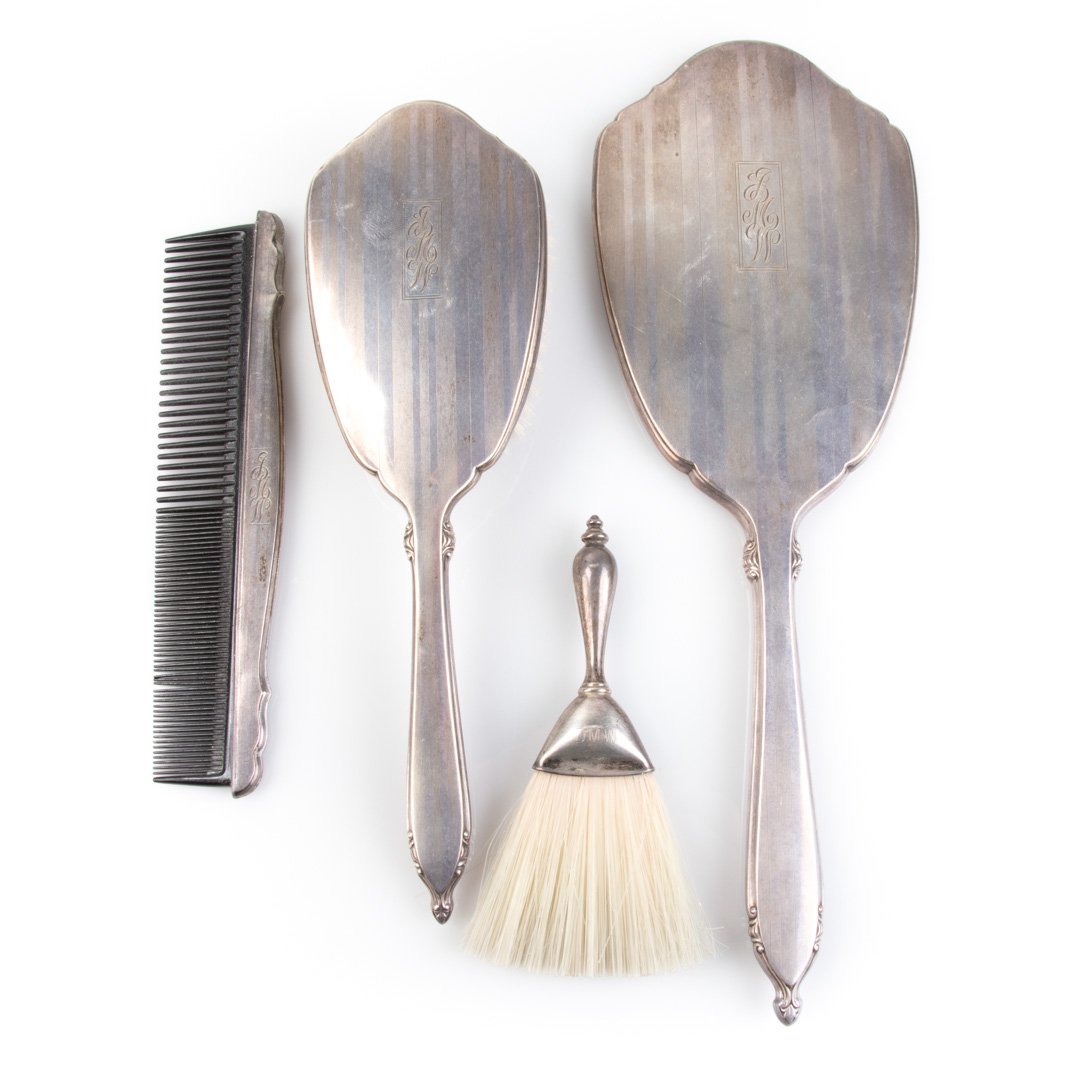Victorian sterling silver 3-pc vanity set (1 of 5)