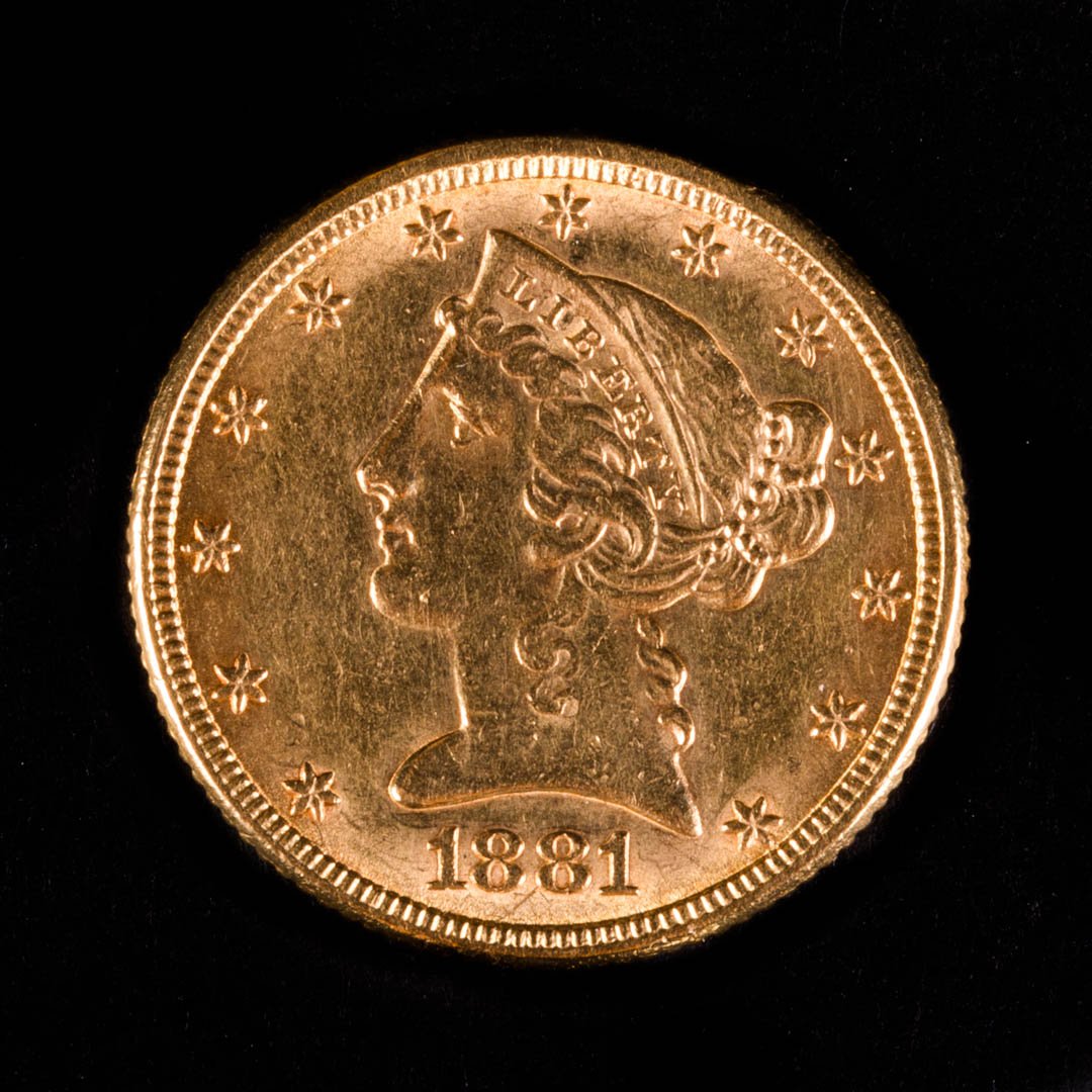 [US] 1881 Gold Liberty $5 Half Eagle (1 of 2)