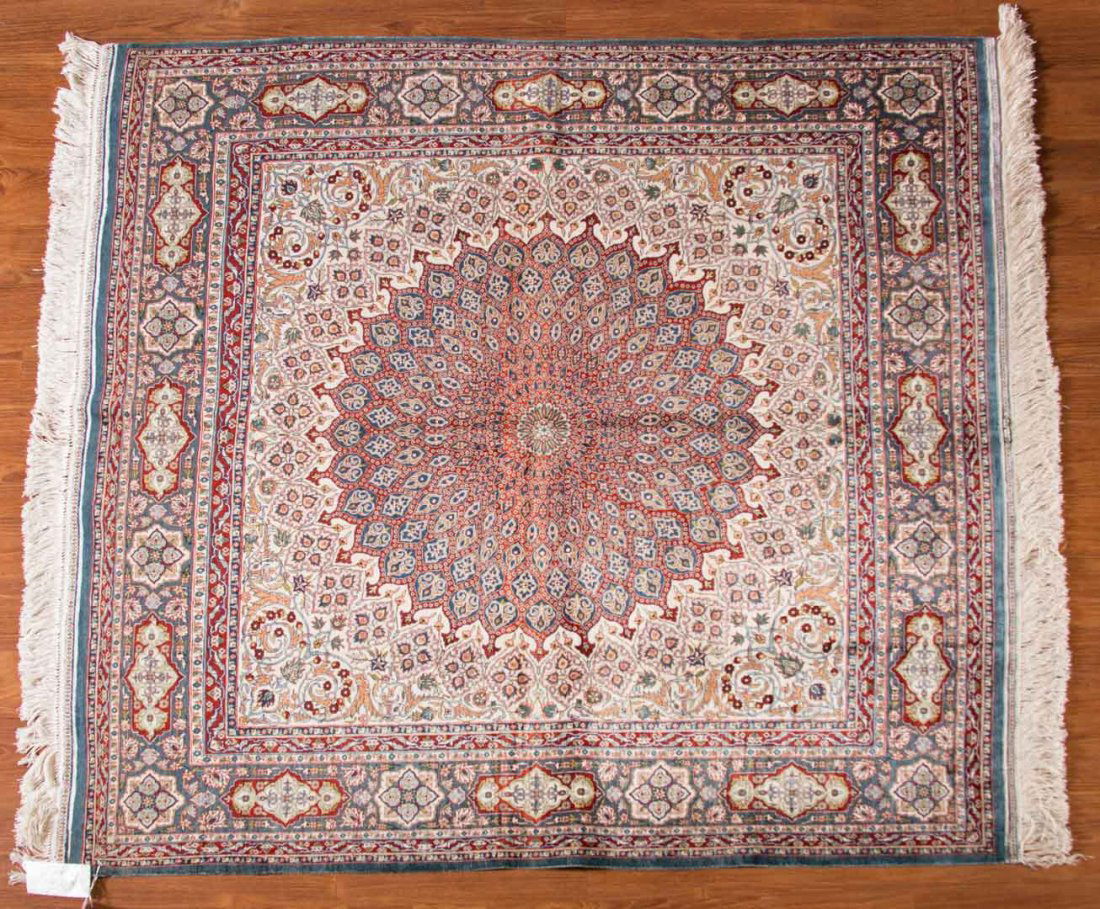 Fine silk Chinese rug, approx. 4.6 x 4.8 (1 of 1)