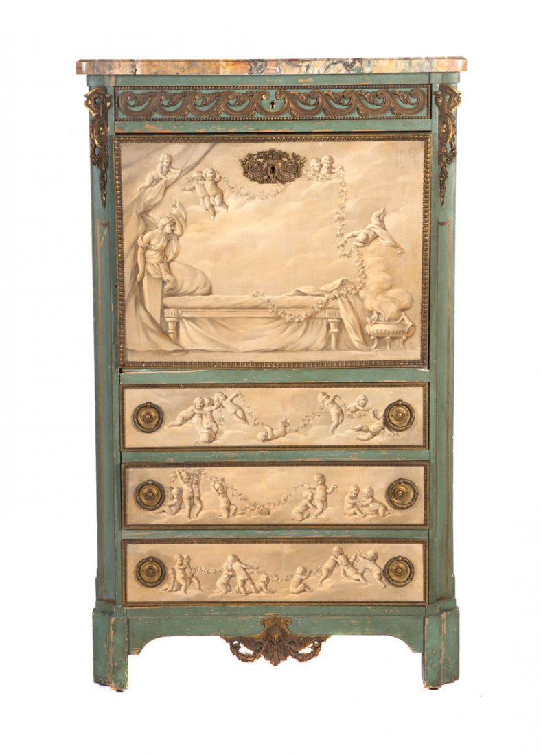 Louis XVI style gilt bronze secrétaire à abattant (1 of 8)