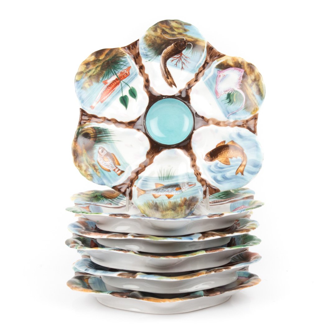 Six Continental painted oyster plates (1 of 5)