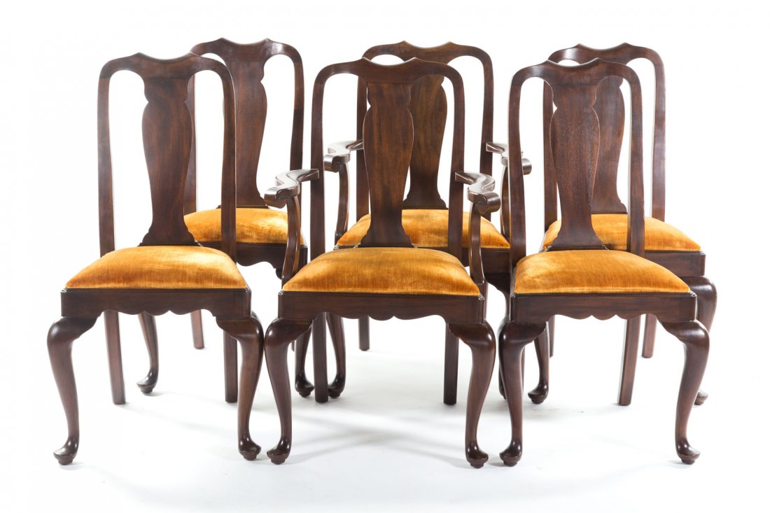 6 Henkel Harris Queen Anne style dining chairs (1 of 4)