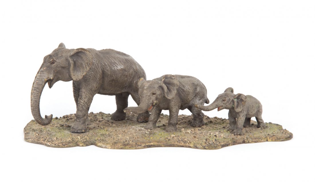 Austrian cold painted bronze elephant family (1 of 5)