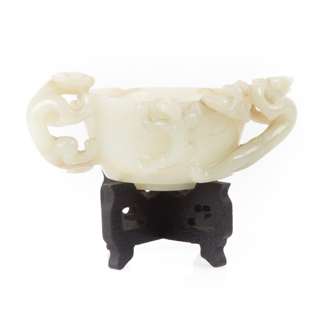 Chinese carved jade libation cup (1 of 5)