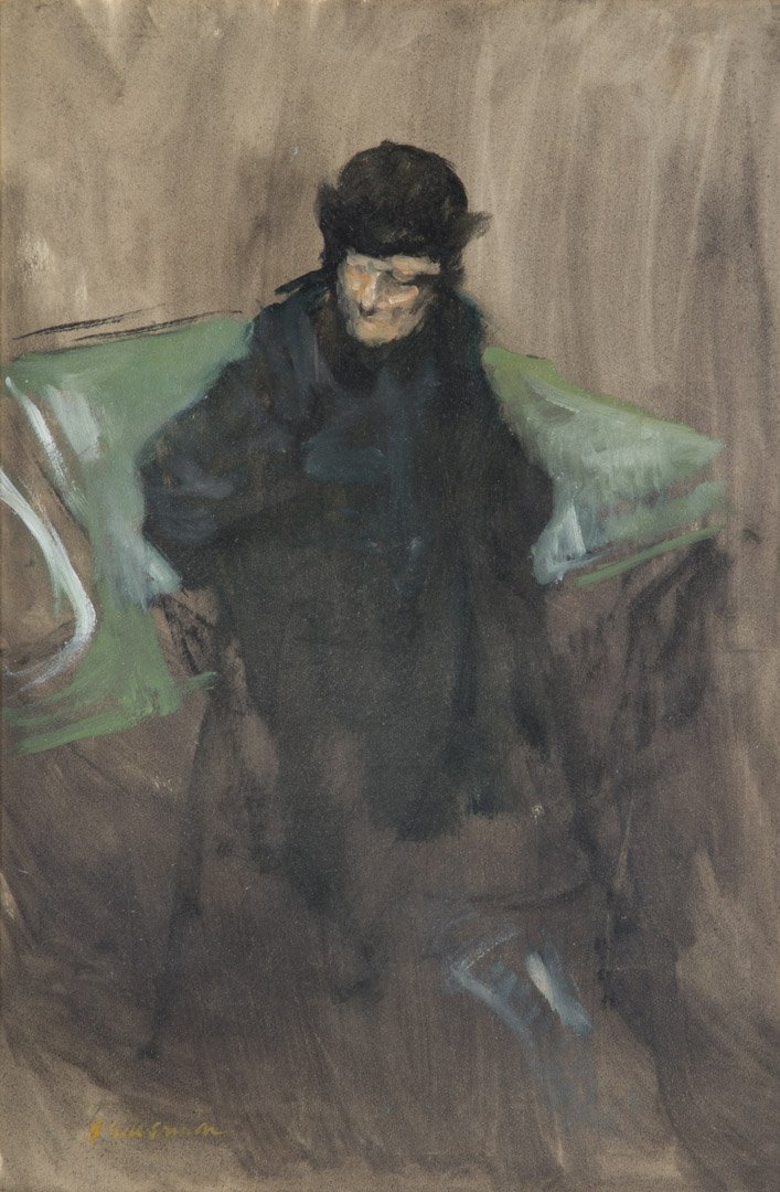 Burt Silverman, Elderly Lady, oil on artist board (1 of 4)