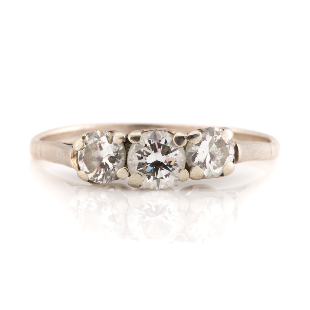 A Lady's Platinum Three Stone Diamond Ring (1 of 3)