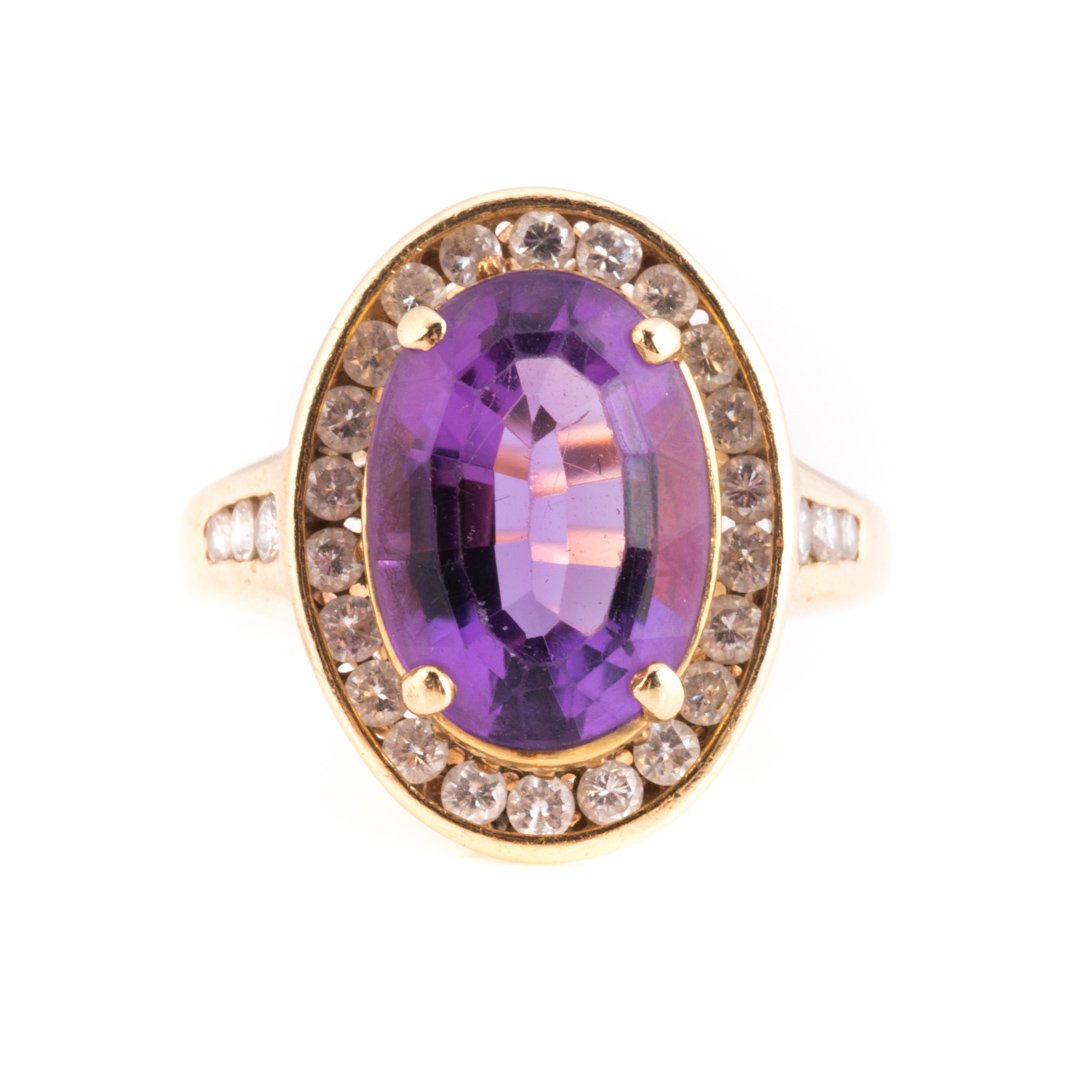 A Lady's Amethyst and Diamond Ring (1 of 3)