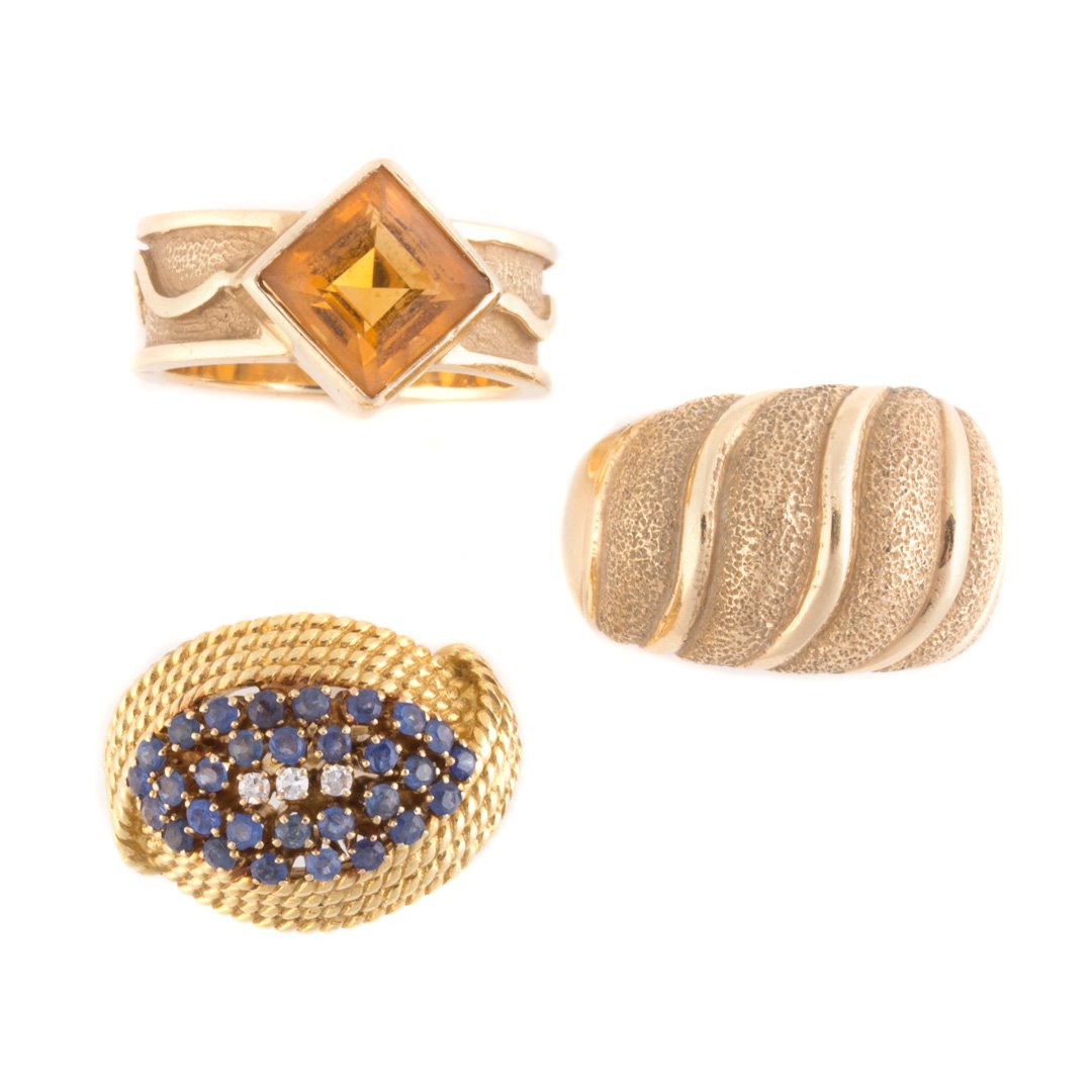 A Trio of Lady's 14K Gold Rings (1 of 5)