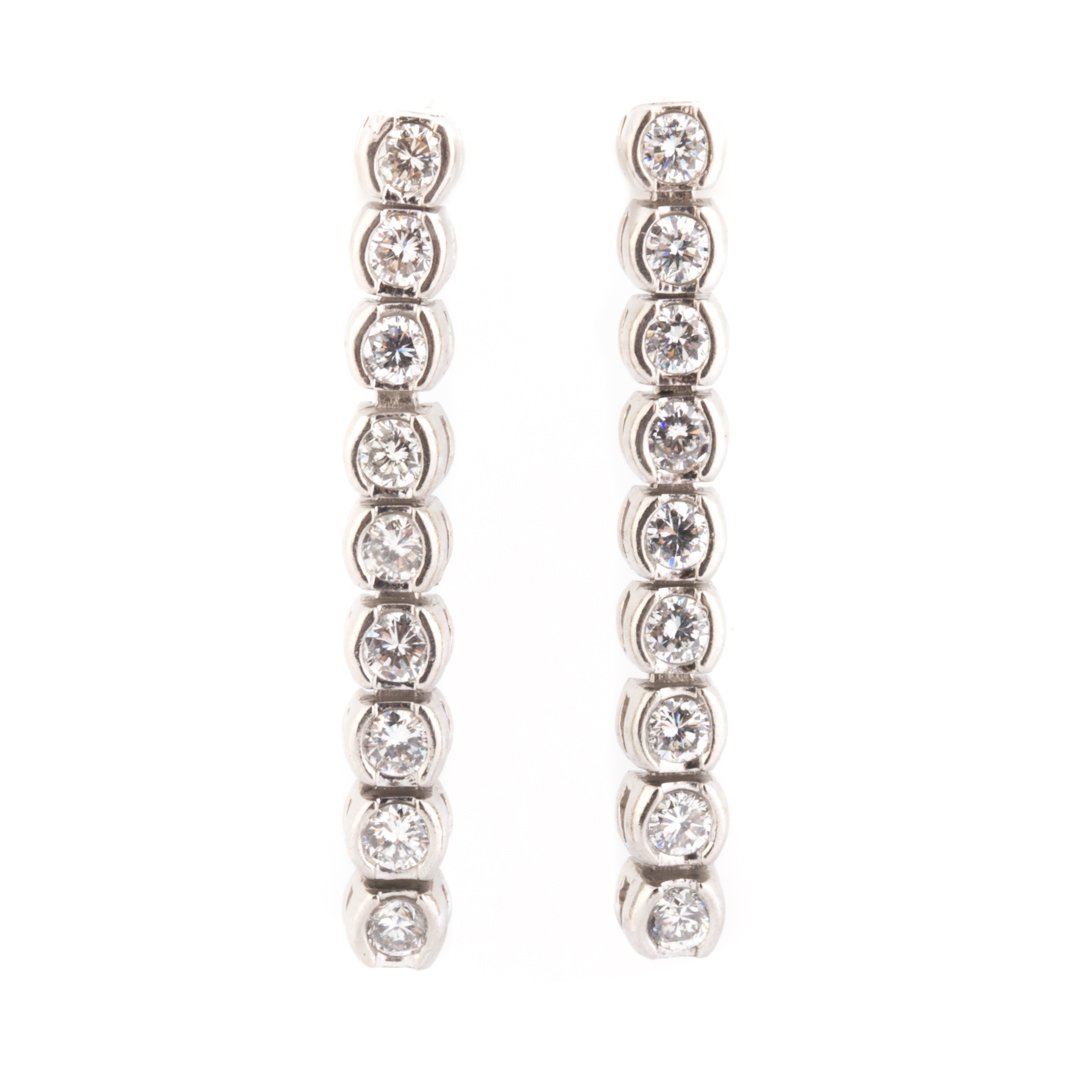 A Pair of Diamond Linear Dangle Earrings (1 of 3)