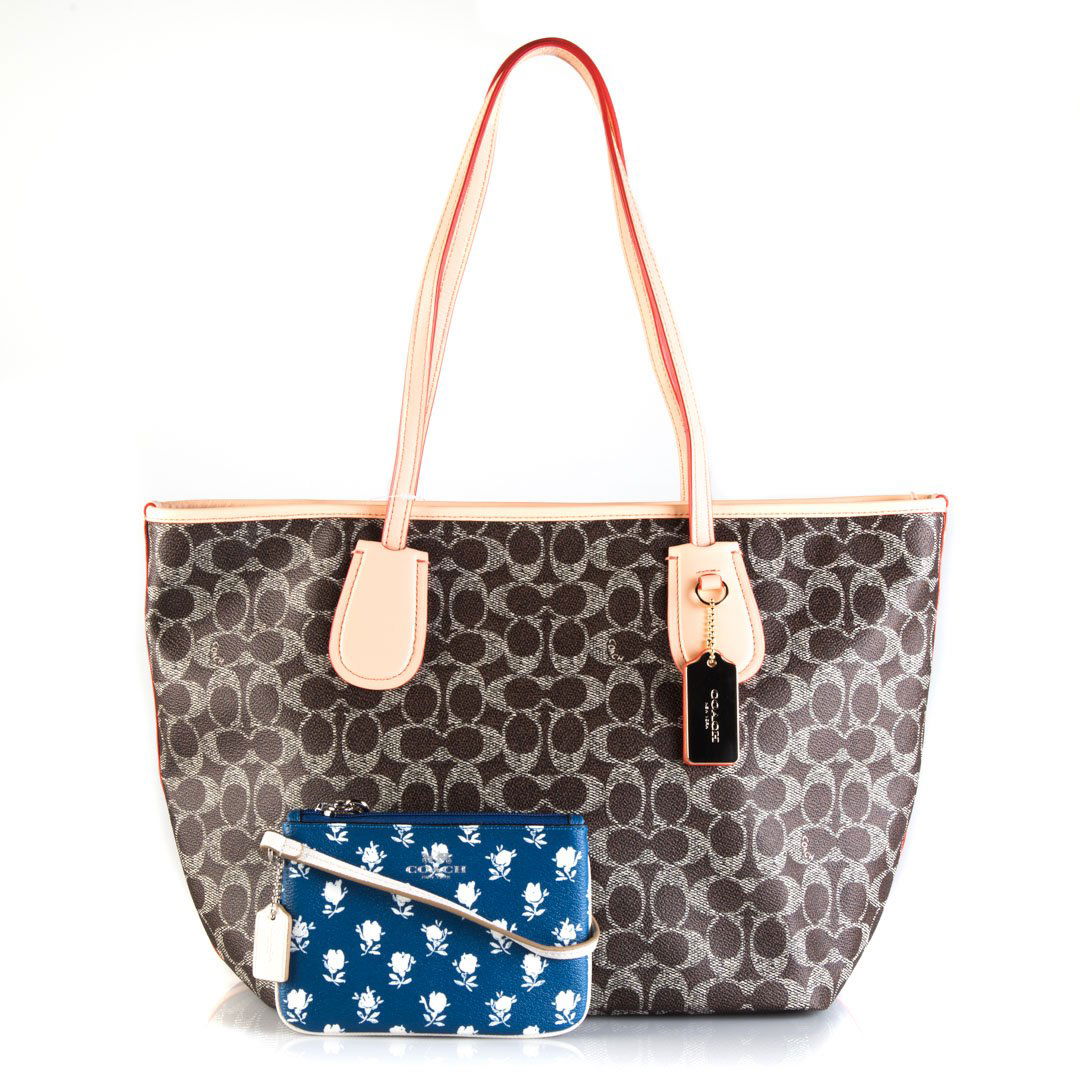A Coach Taxi Zip Tote & Wristlet NWT (1 of 6)