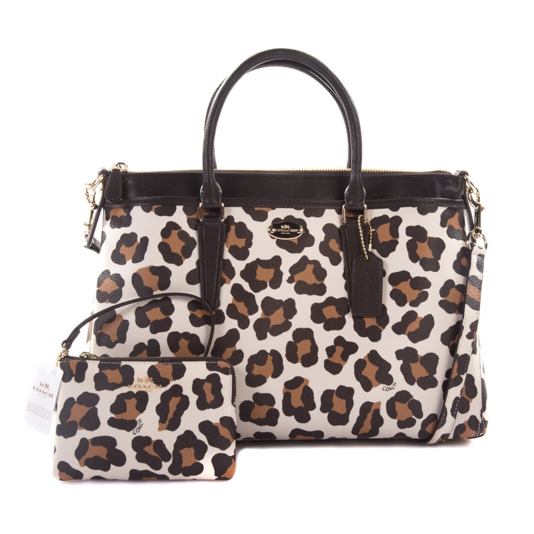 A Coach Morgan Satchel in Ocelot & Wristlet NWT (1 of 9)