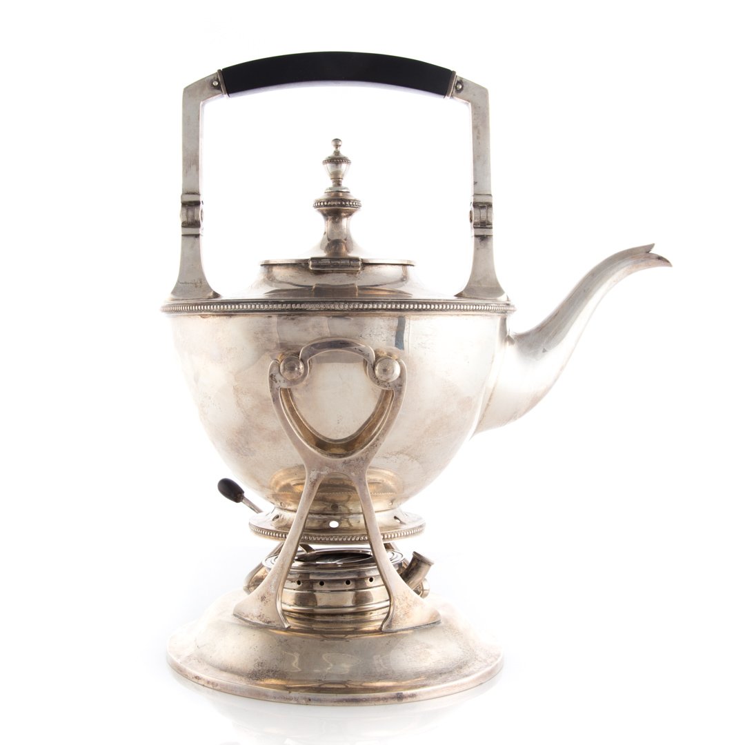 Early American sterling hot water kettle & stand (1 of 5)