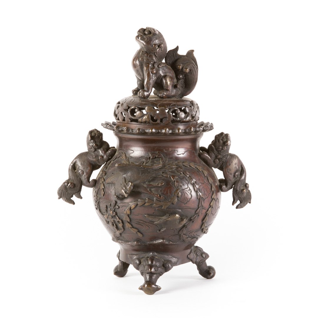 Japanese bronze censor (1 of 4)