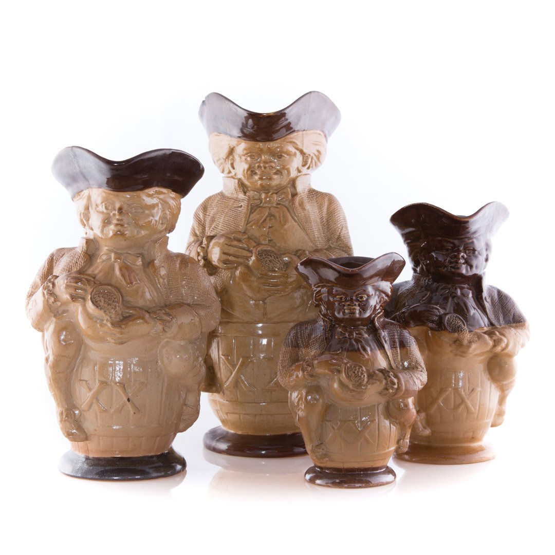 4 Doulton Burslem salt glazed stoneware toby jugs (1 of 4)
