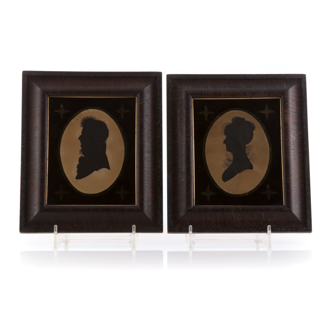 Pair of silhouettes of Governor & Mrs. Wolcott (1 of 4)