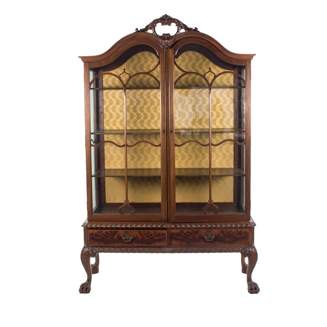 George III style mahogany display cabinet (1 of 4)