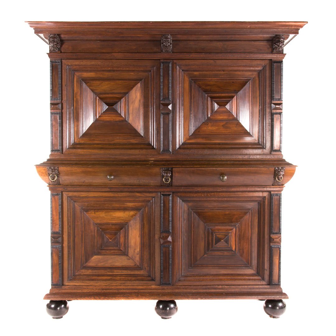Dutch walnut and ebonized cabinet (1 of 5)