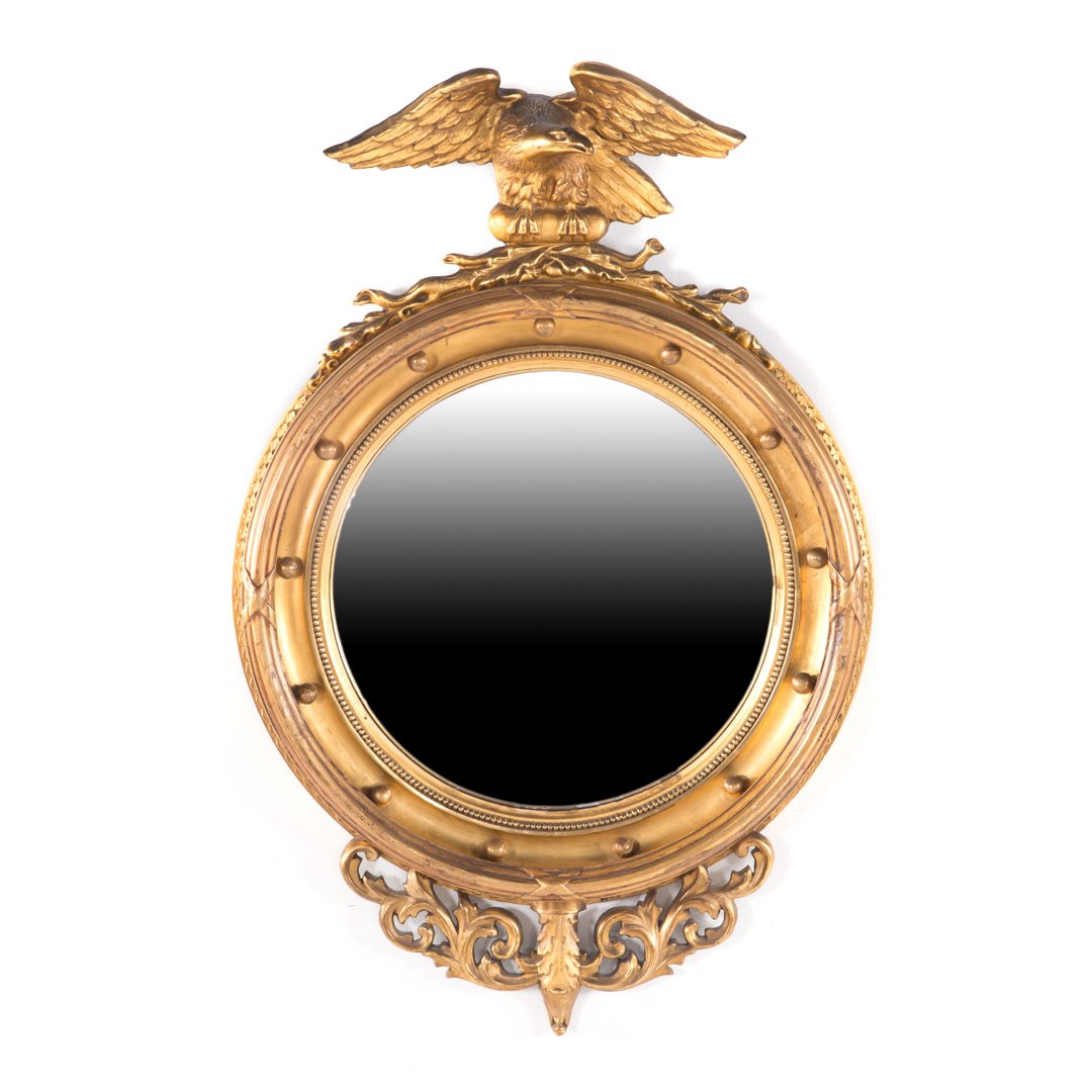Classical style giltwood convex mirror (1 of 2)