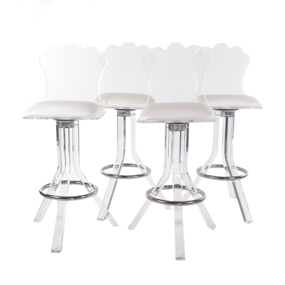 Four lucite and chrome counter stools (1 of 3)
