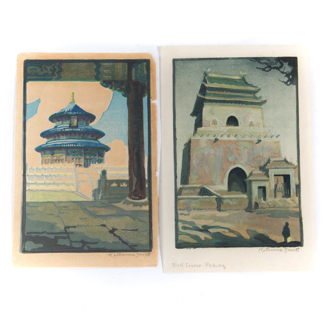 Katharine Jowett. Two color woodcuts, unframed (1 of 3)