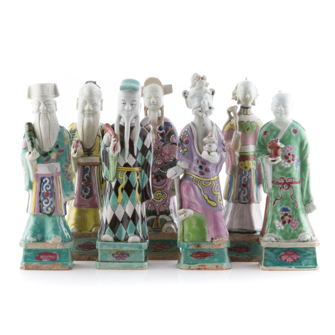Seven Chinese Export porcelain Immortals (1 of 6)