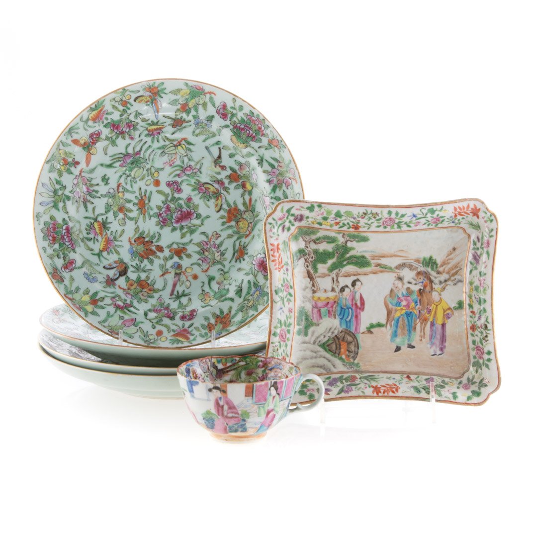 Six Chinese Export Famille Rose table articles (1 of 4)