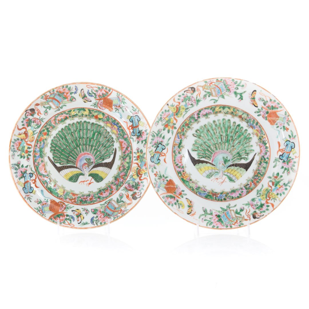 Two Chinese Export porcelain Famille Rose plates (1 of 5)