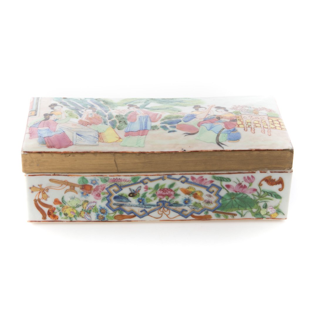 Chinese Export Rose Mandarin pen box (1 of 5)