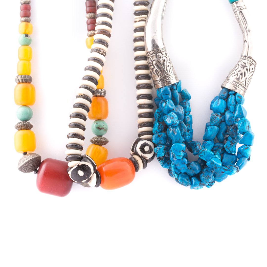 A Trio of Amber & Turquoise Beaded Necklaces (1 of 4)