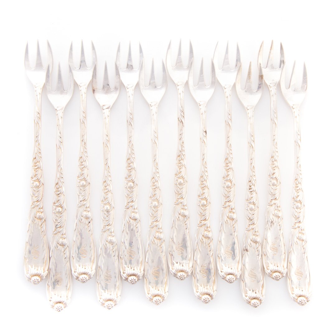 12 Tiffany "Chrysanthemum" sterling seafood forks (1 of 4)