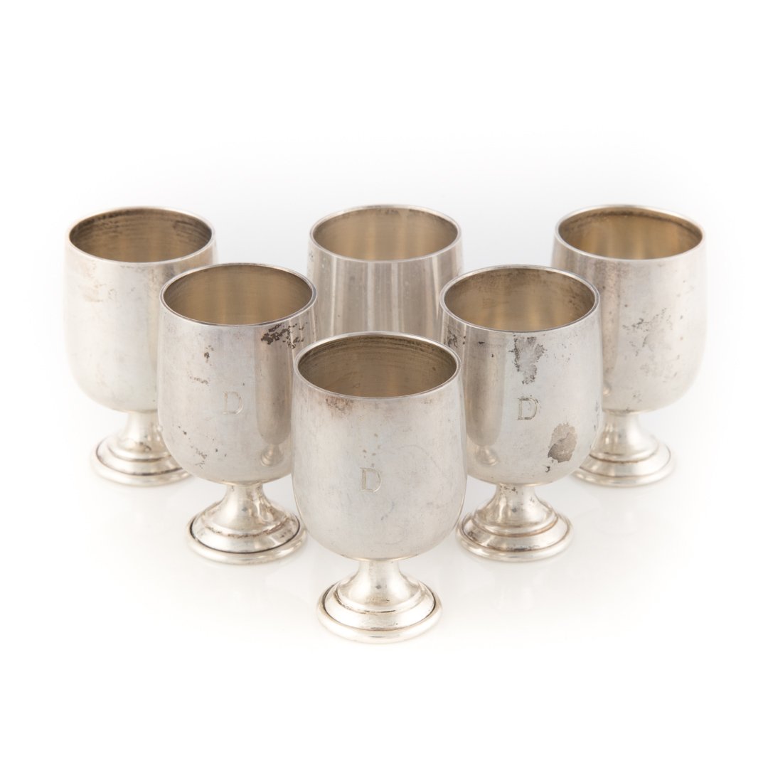Set of 6 Cartier sterling silver cordials (1 of 2)